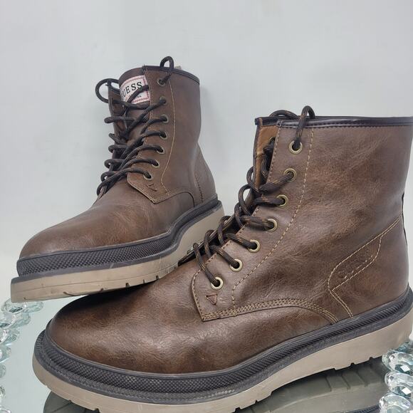 Guess Men's Boots Sz 12 Brown Lace Up Citizen Fashion Boot GMCitizen 2-R NEW - Picture 1 of 8
